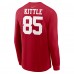 Футболка с длинным рукавом George Kittle San Francisco 49ers Nike Super Bowl LVIII Patch Player Name & Number - Scarlet