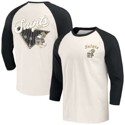 New Orleans Saints Darius Rucker Collection by Fanatics Black/White Raglan 3/4 Sleeve T-Shirt