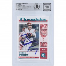 Brock Purdy San Francisco 49ers Autographed 2022 Panini Chronicles Teal #41 Beckett Fanatics Witnessed Authenticated 10 Rookie Card