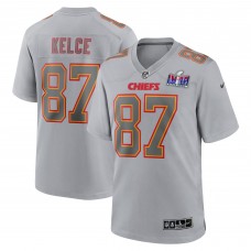 Игровая джерси Travis Kelce Kansas City Chiefs Nike Super Bowl LVIII Atmosphere Fashion Game - Gray