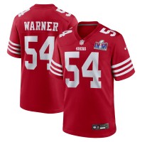 Игровая джерси Fred Warner San Francisco 49ers Nike Super Bowl LVIII Game - Scarlet