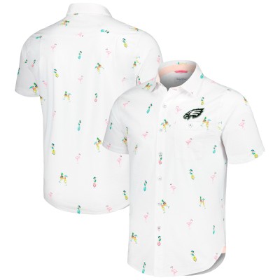 Рубашка с коротким рукавом Philadelphia Eagles Tommy Bahama Nova Wave Flocktail - White