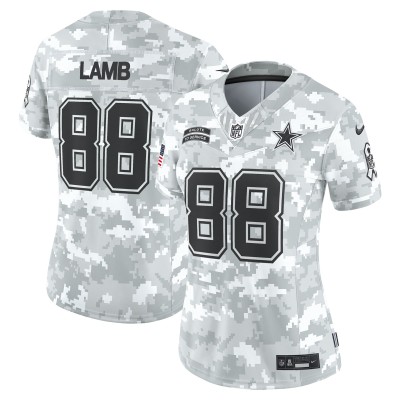 Игровая джерси Женская Dallas Cowboys CeeDee Lamb Nike Arctic Camo 2024 Salute to Service Limited