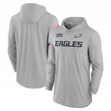 Футболка с длинным рукавом с капюшоном Philadelphia Eagles Nike 2024 Salute to Service Lightweight Performance - Gray
