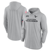 Футболка с длинным рукавом с капюшоном Houston Texans Nike 2024 Salute to Service Lightweight Performance - Gray