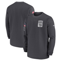 Футболка с длинным рукавом New York Giants Nike Anthracite Salute To Service Edge Lockup