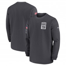 Футболка с длинным рукавом New York Giants Nike Anthracite Salute To Service Edge Lockup