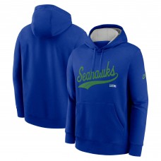 Seattle Seahawks Nike Royal Rewind Club Logo Pullover Hoodie