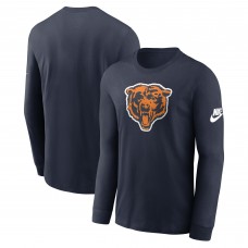 Футболка с длинным рукавом Chicago Bears Nike Navy Rewind Essential