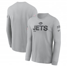 Футболка с длинным рукавом New York Jets Nike 2024 Salute To Service - Gray