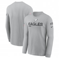 Футболка с длинным рукавом Philadelphia Eagles Nike 2024 Salute To Service - Gray