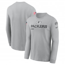 Футболка с длинным рукавом Green Bay Packers Nike 2024 Salute To Service - Gray