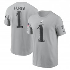 Футболка Jalen Hurts Philadelphia Eagles Nike 2024 Salute To Service Name & Number - Gray