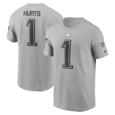 Футболка Jalen Hurts Philadelphia Eagles Nike 2024 Salute To Service Name & Number - Gray