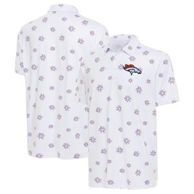 Denver Broncos Antigua White Fireworks Polo