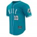 Miami Dolphins Tyreek Hill Pro Standard Aqua Mesh Button-Up Baseball Jersey