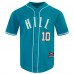 Miami Dolphins Tyreek Hill Pro Standard Aqua Mesh Button-Up Baseball Jersey