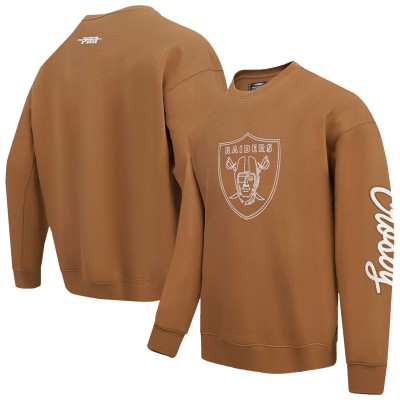 Las Vegas Raiders Maxx Crosby Pro Standard Brown Pullover Crewneck Sweatshirt