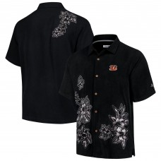 Рубашка с коротким рукавом Cincinnati Bengals Tommy Bahama Hibiscus Camp - Black