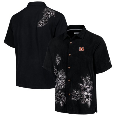 Рубашка с коротким рукавом Cincinnati Bengals Tommy Bahama Hibiscus Camp - Black
