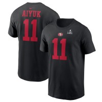 Футболка Brandon Aiyuk San Francisco 49ers Nike Super Bowl LVIII Patch Player Name & Number- Black