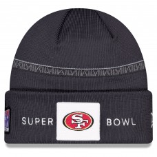 Шапка San Francisco 49ers New Era Super Bowl LVIII Opening Night Cuffed Knit - Graphite