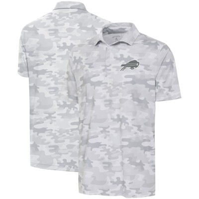 Buffalo Bills Antigua White Anthracite Logo Collide Polo