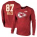 Футболка с длинным рукавом Travis Kelce Kansas City Chiefs Majestic Threads Super Bowl LVIII Name &amp; Number Tri-Blend - Red