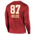Футболка с длинным рукавом Travis Kelce Kansas City Chiefs Majestic Threads Super Bowl LVIII Name &amp; Number Tri-Blend - Red