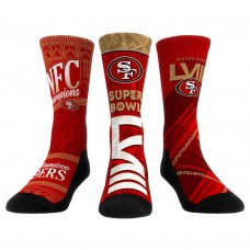 Три пары носков San Francisco 49ers Rock Em Socks Unisex 2023 NFC Champions