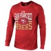 Футболка с длинным рукавом San Francisco 49ers Majestic Threads Super Bowl LVIII Tri-Blend - Scarlet