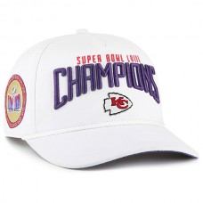 Бейсболка Kansas City Chiefs 47 Super Bowl LVIII Champions Bridge Side Patch Hitch- White