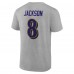 Футболка Lamar Jackson Baltimore Ravens Icon Player Name & Number - Gray