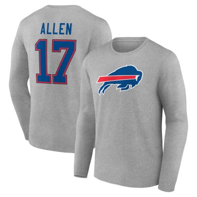 Josh Allen Buffalo Bills Icon Player Name & Number - Gray