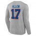 Josh Allen Buffalo Bills Icon Player Name & Number - Gray