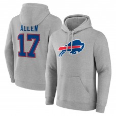 Толстовка Josh Allen Buffalo Bills Icon Player Name & Number - Gray