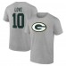 Футболка Jordan Love Green Bay Packers Icon Player Name & Number - Gray