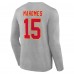 Футболка с длинным рукавом Patrick Mahomes Kansas City Chiefs Icon Player Name & Number - Gray