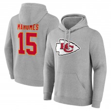 Толстовка Patrick Mahomes Kansas City Chiefs Icon Player Name & Number - Gray