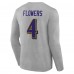 Футболка с длинным рукавом Zay Flowers Baltimore Ravens Icon Player Name & Number - Gray