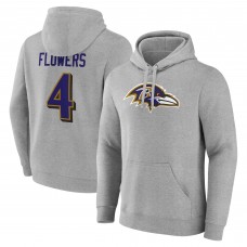 Толстовка Zay Flowers Baltimore Ravens Icon Player Name & Number - Gray