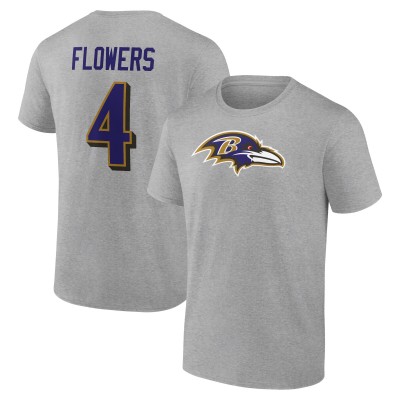 Футболка Zay Flowers Baltimore Ravens Icon Player Name & Number - Gray