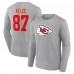 Футболка с длинным рукавом Travis Kelce Kansas City Chiefs Icon Player Name & Number - Gray