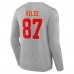 Футболка с длинным рукавом Travis Kelce Kansas City Chiefs Icon Player Name & Number - Gray