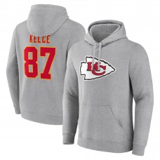 Толстовка Travis Kelce Kansas City Chiefs Icon Player Name & Number - Gray