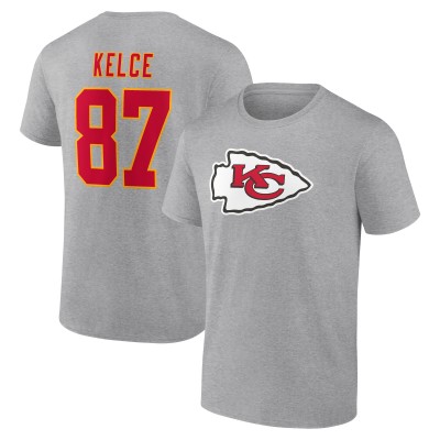 Футболка Travis Kelce Kansas City Chiefs Icon Player Name & Number - Gray