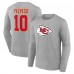 Футболка с длинным рукавом Isiah Pacheco Kansas City Chiefs Icon Player Name & Number - Gray