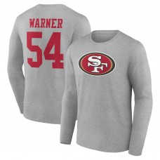 Футболка с длинным рукавом Fred Warner San Francisco 49ers Icon Player Name & Number - Gray