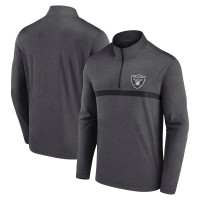 Las Vegas Raiders Fanatics Charcoal Head-to-Head Quarter-Zip Pullover