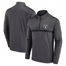 Las Vegas Raiders Fanatics Charcoal Head-to-Head Quarter-Zip Pullover